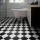 tekercses vinyl padló, PVC -  fekete-fehér csempe mintás Artix 99T York 4 m