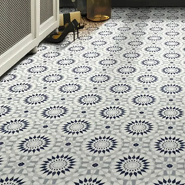 tekercses vinyl padló, PVC -  bézs-kék csempe mintás Artix 875 Vid 2 m