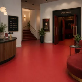   tekercses vinyl padló, PVC -  egyszínű Bluna 815 piros 2 m
