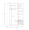 Hokkaido (MOKS844-120) gardróbszekrény - fehér