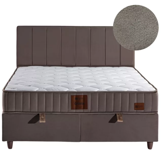 KAMILLA boxspring ágy - 180 x 200 cm - barna
