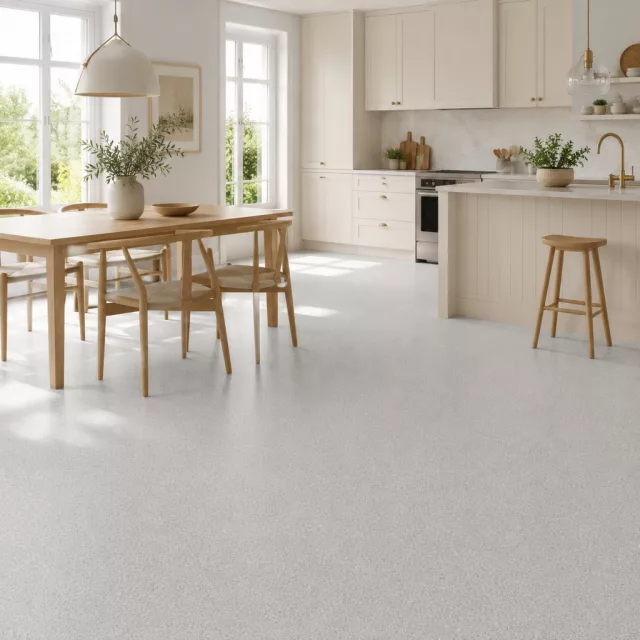 tekercses vinyl padló, PVC -  szürke szórt kő mintás Elly 19M 1 m
