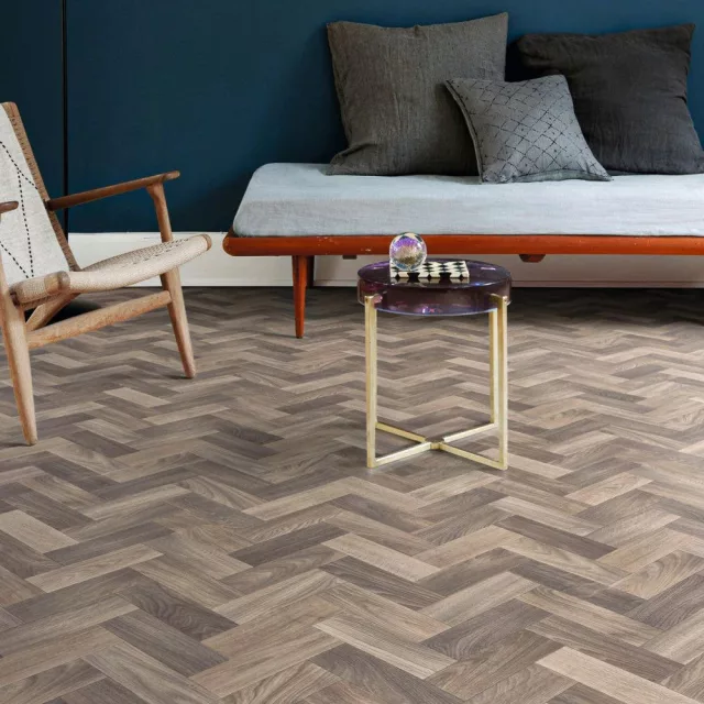 tekercses vinyl padló, PVC -  barna fa mintás Linz 585 2 m