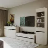 BRIXTON (KOM3D3S) komód - kasmír/antracit