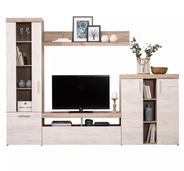 ARNO nappali bútor összeállítás (szürke tölgy/fehér tölgy)