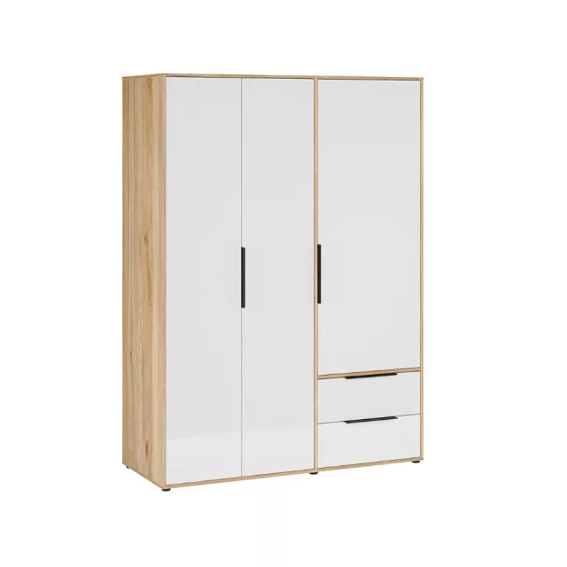 Orkano gardróbszekrény - mauvella tölgy/fényes fehér