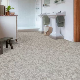   tekercses vinyl padló, PVC -  világosbarna kő mintás Bern 235 Fer 2 m