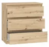Manchester (CHLK23-D78) 3 fiókos komód - artisan tölgy
