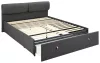 Harris franciaágy felnyíló ágyráccsal 160x200 cm - Basel sötétszürke 19/fekete