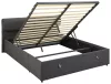 Harris franciaágy felnyíló ágyráccsal 160x200 cm - Basel sötétszürke 19/fekete