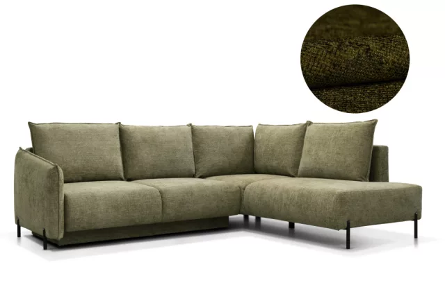 Marceline jobbos sarokkanapé - majestic 608 zöld