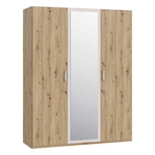 Tamara 3 ajtós, tükrös ruhásszekrény (IRDS931-Q225) - artisan tölgy/sand