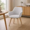 Dizájnos fotel, világosszürke/bükk, CLORIN NEW