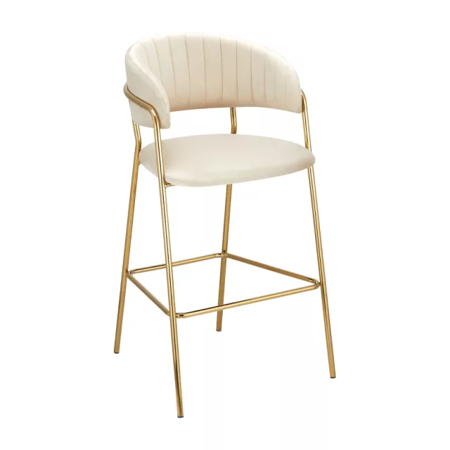 Design bárszék, bézs Velvet szövet/gold króm arany, DASMIN TYP 2