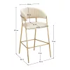 Design bárszék, bézs Velvet szövet/gold króm arany, DASMIN TYP 2