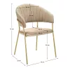 Design étkezőszék, bézs Velvet szövet/gold króm arany, DASMIN NEW TYP 1
