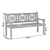 Fából készült kerti pad, szürke, 150 cm, FABLA