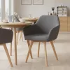 Dizájnos fotel, sötétszürke/bükk, CLORIN 2 NEW