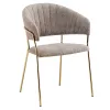 Design étkezőszék, barna szövet/gold króm arany, DASMIN TYP 1