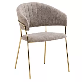   Design étkezőszék, barna szövet/gold króm arany, DASMIN TYP 1