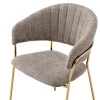 Design étkezőszék, barna szövet/gold króm arany, DASMIN TYP 1