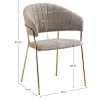 Design étkezőszék, barna szövet/gold króm arany, DASMIN TYP 1