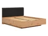 BRW LAMEA ágykeret (160 x 200 cm) ágyneműtartóval és oldalra nyíló ágyráccsal - artisan tölgy/fekete