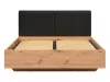 BRW LAMEA ágykeret (160 x 200 cm) ágyneműtartóval és oldalra nyíló ágyráccsal - artisan tölgy/fekete