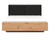 BRW LAMEA ágykeret (160 x 200 cm) ágyneműtartóval és oldalra nyíló ágyráccsal - artisan tölgy/fekete