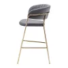 Design bárszék, szürkésbarna Velvet szövet/gold króm arany, DASMIN TYP 2