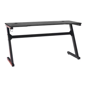   Gamer asztal/számítógépasztal, fekete/piros, MACKENZIE 140cm