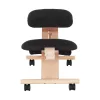 Ergonomikus térdelőszék, fekete/bükkfa, GROCO