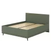 Scandi franciaágy keret ágyráccsal 160 cm (24GDOH51) - fakózöld/tölgy