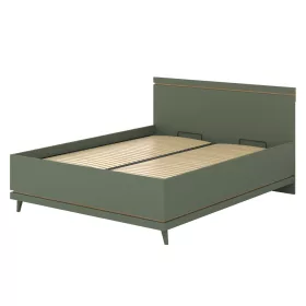   Scandi franciaágy keret ágyráccsal 160 cm (24GDOH51) - fakózöld/tölgy