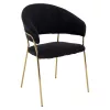 Design étkezőszék, fekete Velvet szövet/gold króm arany, DASMIN TYP 1