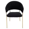Design étkezőszék, fekete Velvet szövet/gold króm arany, DASMIN TYP 1