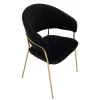 Design étkezőszék, fekete Velvet szövet/gold króm arany, DASMIN TYP 1