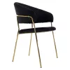 Design étkezőszék, fekete Velvet szövet/gold króm arany, DASMIN TYP 1