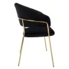 Design étkezőszék, fekete Velvet szövet/gold króm arany, DASMIN TYP 1