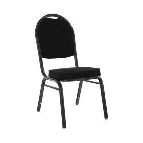   Szék, egymásba rakható, szövet fekete/szürke keret, JEFF 2  NEW