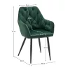 Design fotel, sötétzöld Velvet szövet, VERIO NEW