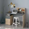 Számítógépasztal, artisan tölgy/grafit, PLATON NEW
