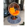 Függő fotel állvánnyal, átlátszó/ezüst/szürke, BUBBLE NEW TYP 3