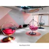 Függő fotel állvánnyal, átlátszó/ezüst/szürke, BUBBLE NEW TYP 3