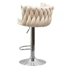 Design bárszék, bézs Velvet szövet/króm, BRIN