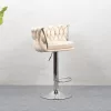 Design bárszék, bézs Velvet szövet/króm, BRIN