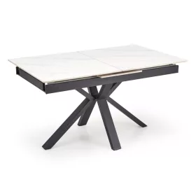   PLATAN bővíthető étkezőasztal (140-180 cm) - fehér márvány minta / fekete