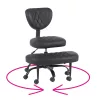 Ergonomikus térdeplőszék, fekete műbőr/fekete, SAMER
