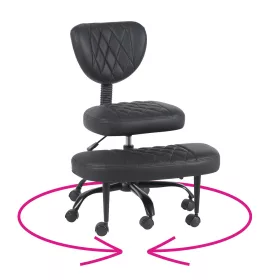 Ergonomikus térdeplőszék, fekete műbőr/fekete, SAMER