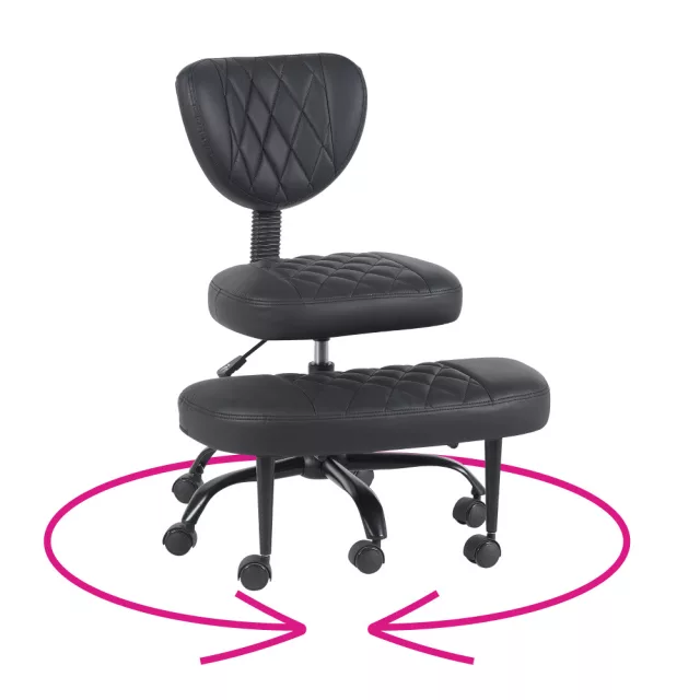 Ergonomikus térdeplőszék, fekete műbőr/fekete, SAMER